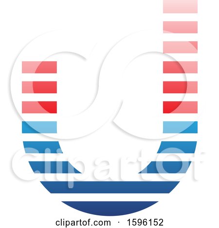 Clipart of a Striped Red and Blue Letter J Logo - Royalty Free Vector Illustration by cidepix