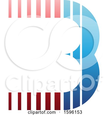 Clipart of a Striped Red and Blue Letter B Logo - Royalty Free Vector Illustration by cidepix