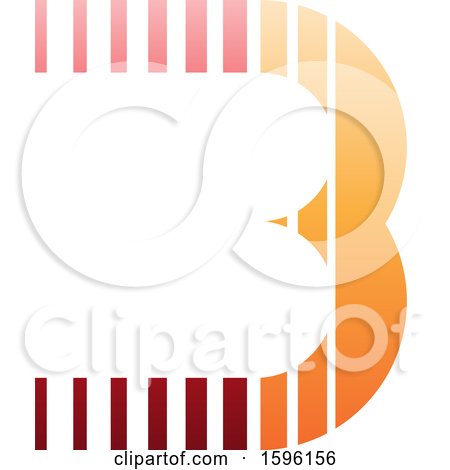 Clipart of a Striped Red and Orange Letter B Logo - Royalty Free Vector Illustration by cidepix