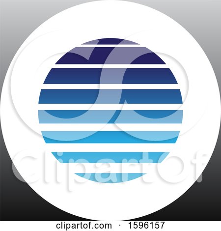 Clipart of a Striped Blue Letter O Logo - Royalty Free Vector Illustration by cidepix