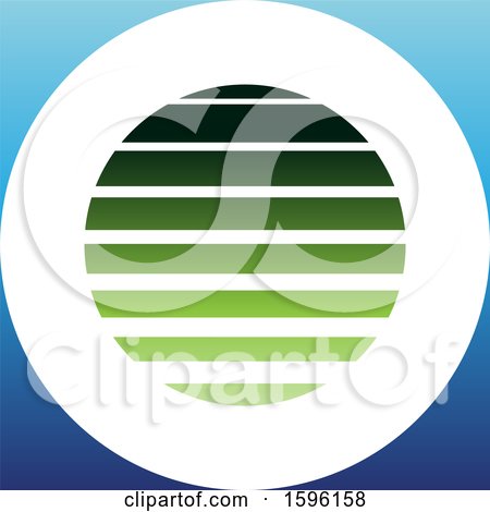 Clipart of a Striped Green and Blue Letter O Logo - Royalty Free Vector Illustration by cidepix