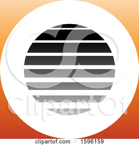 Clipart of a Striped Gray and Orange Letter O Logo - Royalty Free Vector Illustration by cidepix