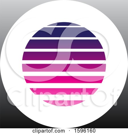 Clipart of a Striped Purple and Gray Letter O Logo - Royalty Free Vector Illustration by cidepix