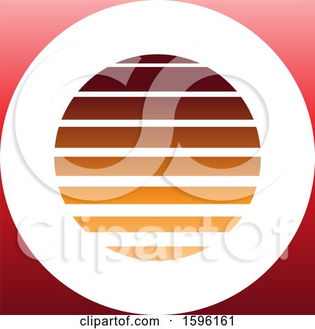 Clipart of a Striped Orange and Red Letter O Logo - Royalty Free Vector Illustration by cidepix