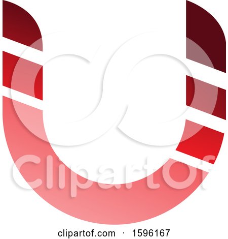 Clipart of a Striped Red Letter U Logo - Royalty Free Vector Illustration by cidepix