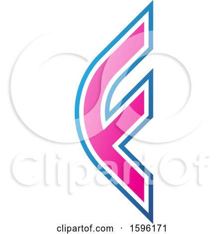 Clipart of a Rounded Pink Letter F Logo - Royalty Free Vector Illustration by cidepix