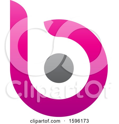 Clipart of a Magenta Letter B Logo with a Circle - Royalty Free Vector Illustration by cidepix
