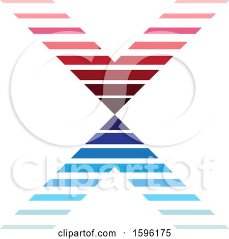 Clipart of a Striped Red and Blue Letter X Logo - Royalty Free Vector Illustration by cidepix