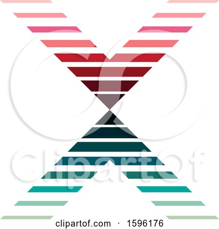 Clipart of a Striped Red and Green Letter X Logo - Royalty Free Vector Illustration by cidepix