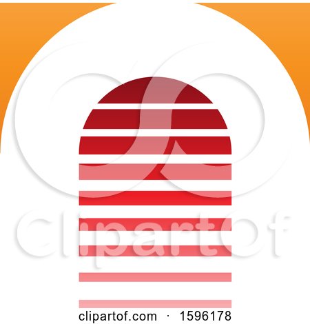 Clipart of a Striped Red and Orange Letter a Logo - Royalty Free Vector Illustration by cidepix
