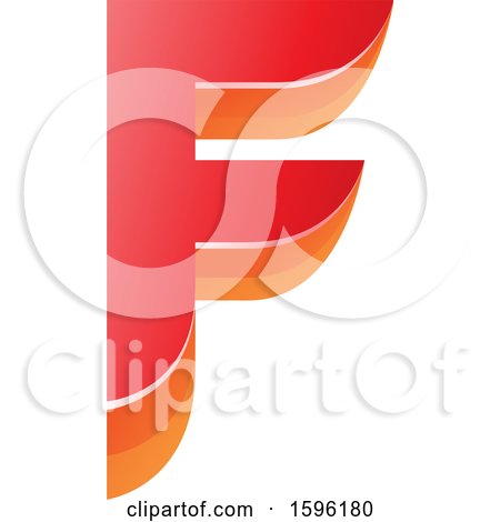 Clipart of a Layered Red and Orange Letter F Logo - Royalty Free Vector Illustration by cidepix