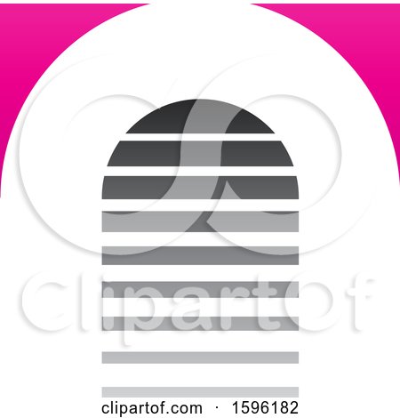 Clipart of a Striped Gray and Pink Letter a Logo - Royalty Free Vector Illustration by cidepix