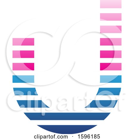 Clipart of a Striped Pink and Blue Letter J Logo - Royalty Free Vector Illustration by cidepix