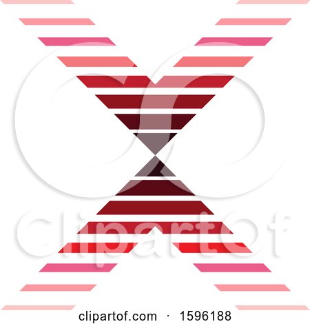 Clipart of a Striped Red Letter X Logo - Royalty Free Vector Illustration by cidepix