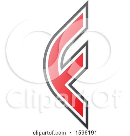 Clipart of a Rounded Red Letter F Logo - Royalty Free Vector Illustration by cidepix