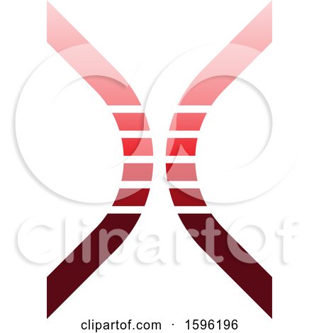 Clipart of a Red Bowed Letter X Logo - Royalty Free Vector Illustration by cidepix