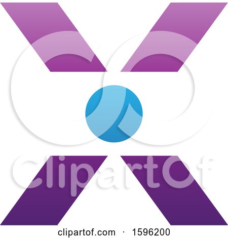 Clipart of a Purple Letter X Logo with a Circle in the Center - Royalty Free Vector Illustration by cidepix
