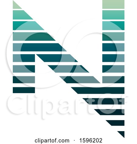 Clipart of a Striped Green Letter N Logo - Royalty Free Vector Illustration by cidepix