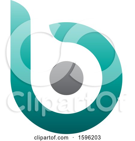 Clipart of a Turquoise Letter B Logo with a Circle - Royalty Free Vector Illustration by cidepix