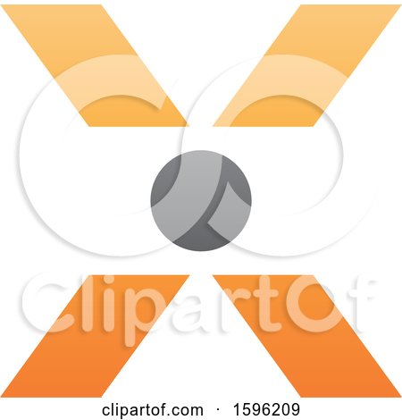 Clipart of an Orange Letter X Logo with a Circle in the Center - Royalty Free Vector Illustration by cidepix