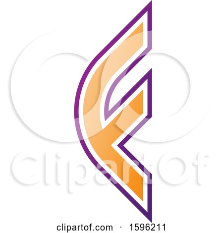 Clipart of a Rounded Orange Letter F Logo - Royalty Free Vector Illustration by cidepix