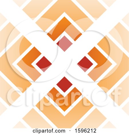 Clipart of a White Letter X over Orange Diamonds Logo - Royalty Free Vector Illustration by cidepix