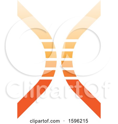 Clipart of an Orange Bowed Letter X Logo - Royalty Free Vector Illustration by cidepix