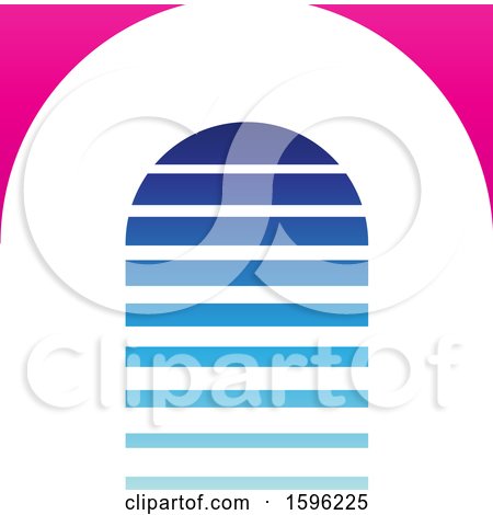 Clipart of a Striped Blue and Pink Letter a Logo - Royalty Free Vector Illustration by cidepix