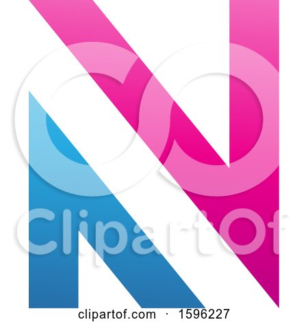 Clipart of a Blue and Pink Letter N Logo - Royalty Free Vector Illustration by cidepix