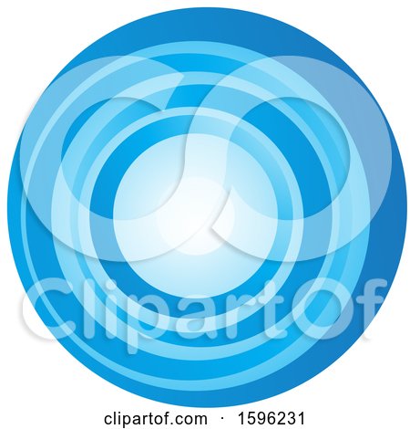 Clipart of a Blue Letter O Logo - Royalty Free Vector Illustration by cidepix