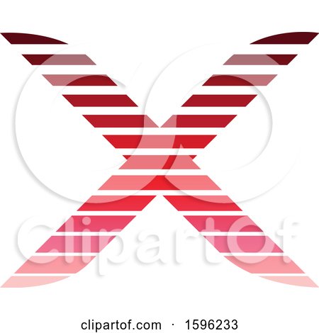 Clipart of a Striped Red Letter X Logo - Royalty Free Vector Illustration by cidepix