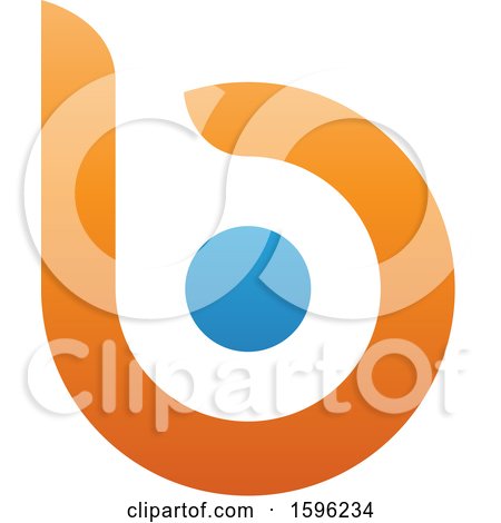 Clipart of an Orange Letter B Logo with a Circle - Royalty Free Vector Illustration by cidepix