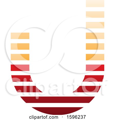 Clipart of a Striped Red and Orange Letter J Logo - Royalty Free Vector Illustration by cidepix