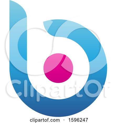 Clipart of a Blue Letter B Logo with a Circle - Royalty Free Vector Illustration by cidepix