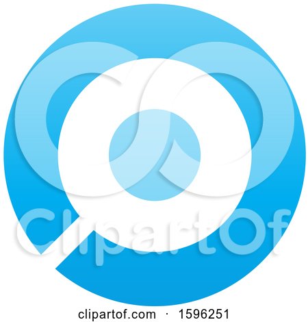 Clipart of a Blue Letter O Logo - Royalty Free Vector Illustration by cidepix