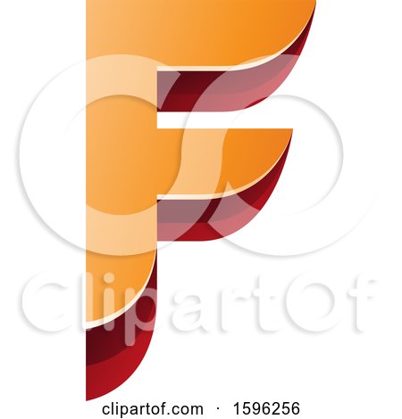 Clipart of a Layered Orange and Red Letter F Logo - Royalty Free Vector Illustration by cidepix