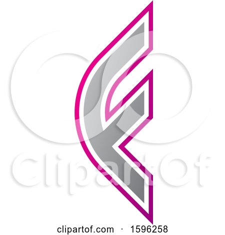 Clipart of a Gray and Pink Letter F Logo - Royalty Free Vector Illustration by cidepix