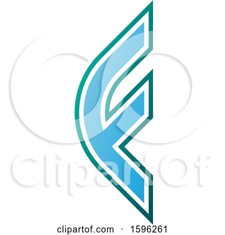 Clipart of a Rounded Blue Letter F Logo - Royalty Free Vector Illustration by cidepix