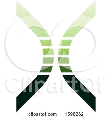 Clipart of a Green Bowed Letter X Logo - Royalty Free Vector Illustration by cidepix