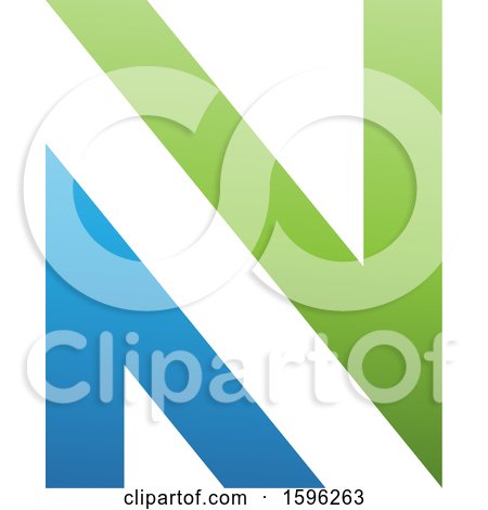 Clipart of a Blue and Green Letter N Logo - Royalty Free Vector Illustration by cidepix