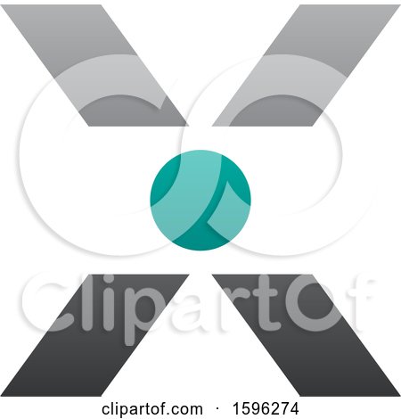 Clipart of a Gray Letter X Logo with a Circle in the Center - Royalty Free Vector Illustration by cidepix