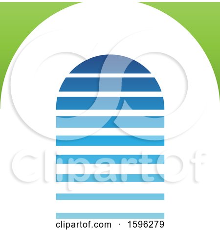 Clipart of a Striped Blue and Green Letter a Logo - Royalty Free Vector Illustration by cidepix