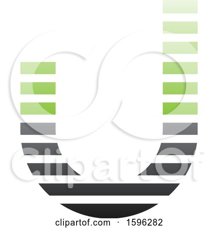 Clipart of a Striped Black and Green Letter J Logo - Royalty Free Vector Illustration by cidepix