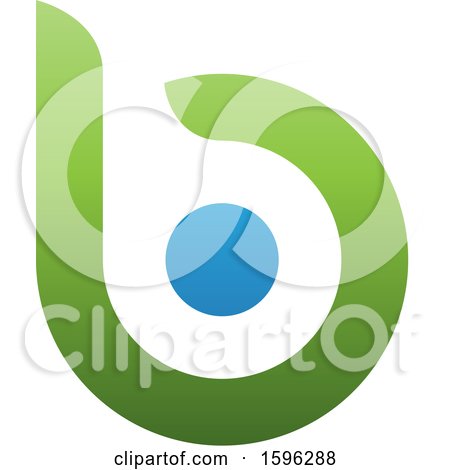 Clipart of a Green Letter B Logo with a Circle - Royalty Free Vector Illustration by cidepix