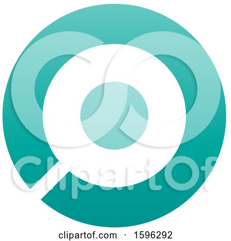 Clipart of a Turquoise Letter O Logo - Royalty Free Vector Illustration by cidepix