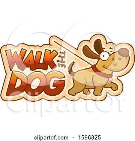 Clipart of a Cartoon Walk the Dog Design - Royalty Free Vector Illustration by Cory Thoman