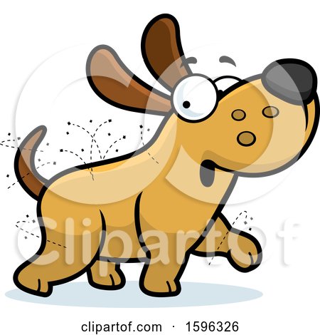 Clipart of a Cartoon Flea Ridden Dog - Royalty Free Vector Illustration by Cory Thoman