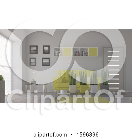 Clipart of a 3d Livimg Room Interior - Royalty Free Illustration by KJ Pargeter