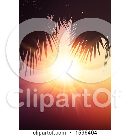 Clipart of a Tropical Sunset - Royalty Free Vector Illustration by KJ Pargeter