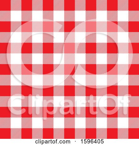 Clipart of a Red and White Gingham Background Pattern - Royalty Free Vector Illustration by KJ Pargeter